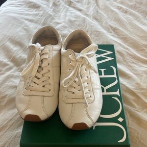 J. Crew Women's White and Brown Athletic Sneakers